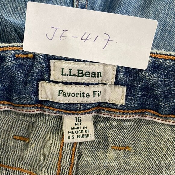 L.L.Bean 1912 Jeans Favorite Fit Straight Leg Blue NWT Women's‎ Size 16 MT - Picture 2 of 10